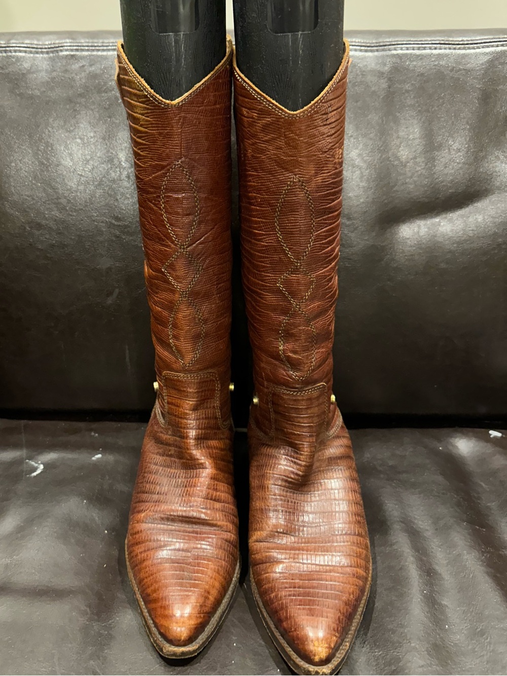 Mariagrazia Ripari Brown Leather Western Knee-High Boots EU38